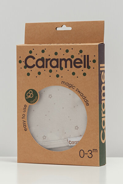 Caramell Baby Swaddle 100% Cotton Star Patterned Baby Boy Swaddle - 0-3 Months