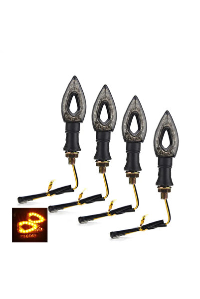 EVO MOTORS Set 2 Semnalizari Led Moto Atv Fumurii Negre Cross fata spate