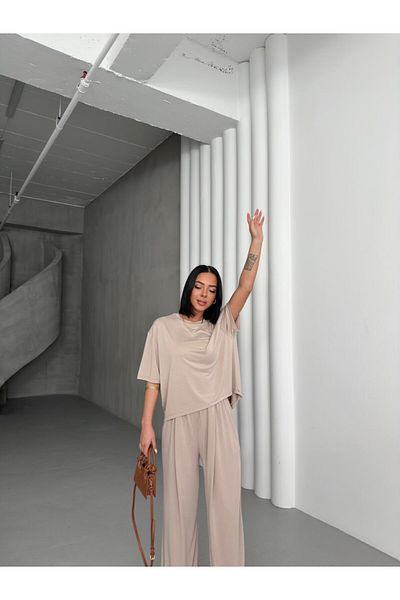 ossons Modal Crew Neck Wide Leg Suit