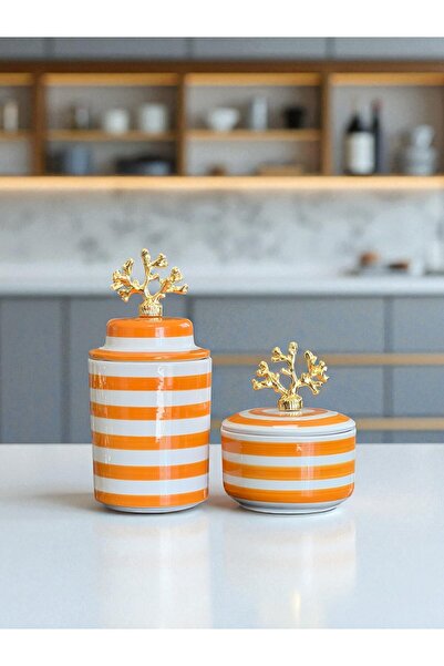 ferayhome Kitchen Accessory Ceramic Lid Soft Yellow Zebra Cylinder Soft Yello...