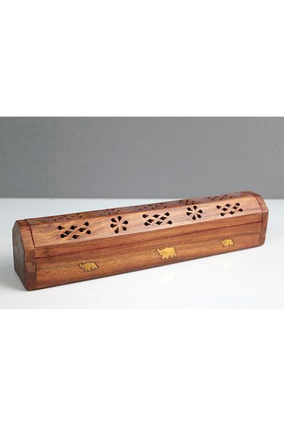 Larimar Wooden Mahogany Coffin Incense Burner Model 1