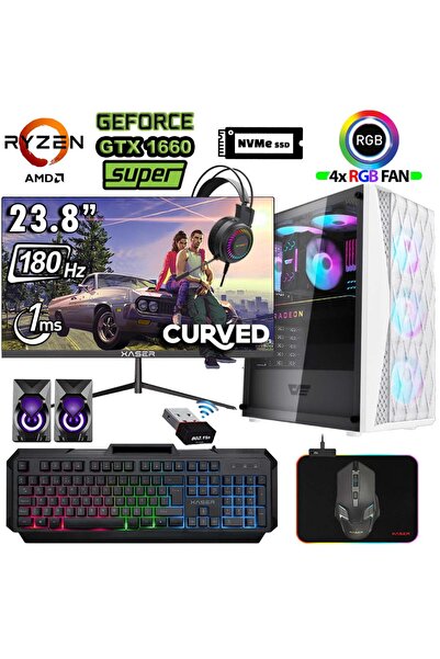 XASER Xsr1201 Ryzen 5 5500 32GB Ram 1TB M.2 NVMe SSD 6GB GTX1660 Super 23.8" ...