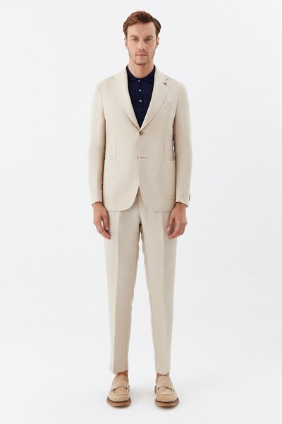 Sabri Özel Linen Blend Suit Beige