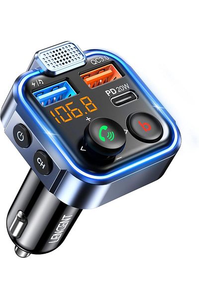 LENCENT Car FM Transmitter, Wireless Bluetooth 5.3 Radio Adapter Car Kit