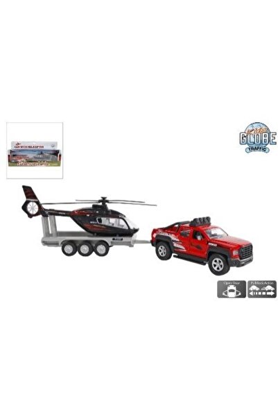 Van Manen Set masina off-road cu remorca si elicopter, 35 cm