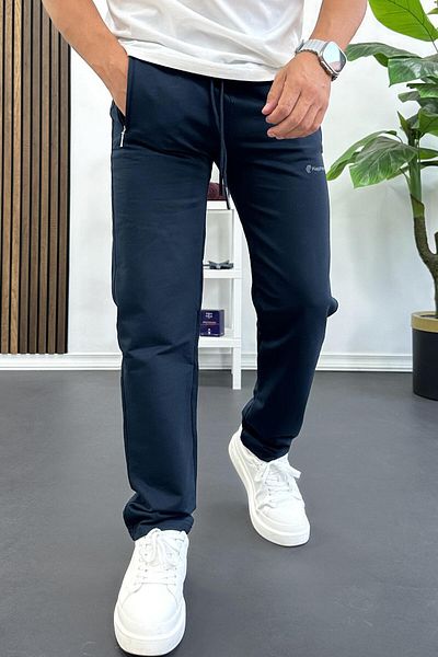 Edwox Men's Regular Fit Straight Leg Sweatpants Navy Blue Edw405