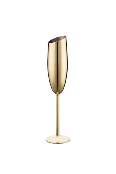 Nabi Market Champagne Glass Tilted Mouth Stainless Steel Gold Premium