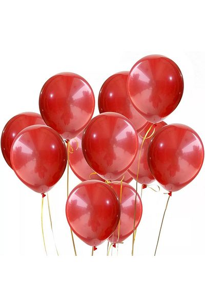 PARTİAVM 8 Year Old Red Number Balloon Birthday Party Set Red Color Balloon Red Sequin Transparent Balloon
