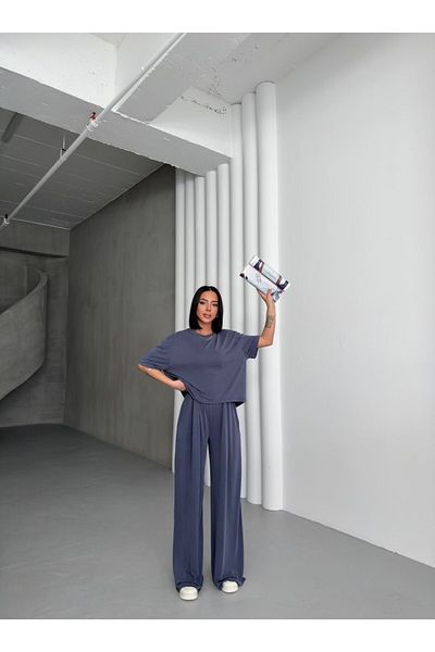 ossons Modal Crew Neck Wide Leg Suit
