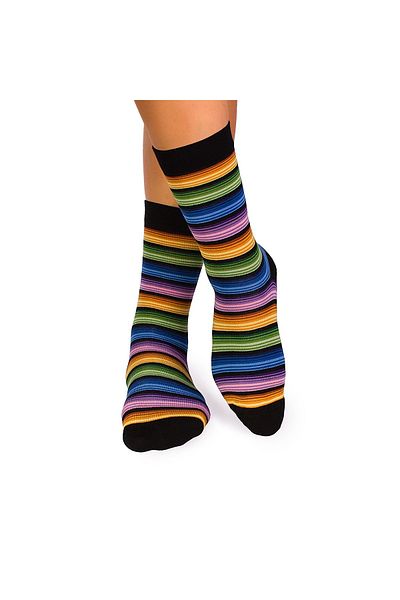 Pirin Hill FINE BAMBOO light rainbow striped bamboo socks