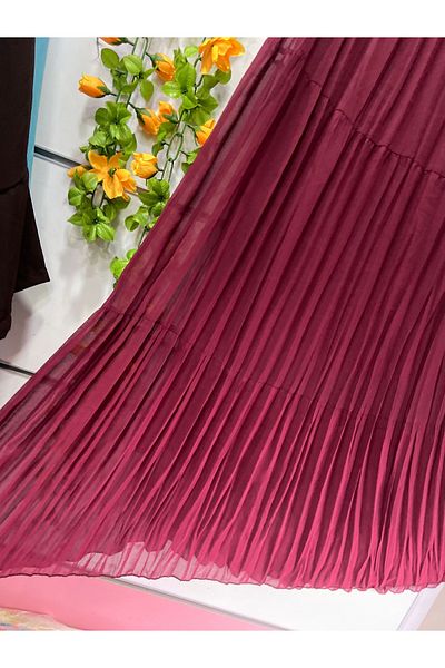 edu collection Layered Chiffon Skirt with Lining