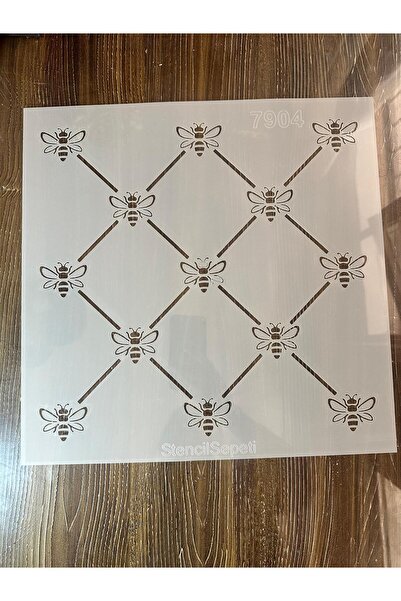 Atölyeizgi Arı Desenli Dekoratif Stencil Şablon –40x40cm