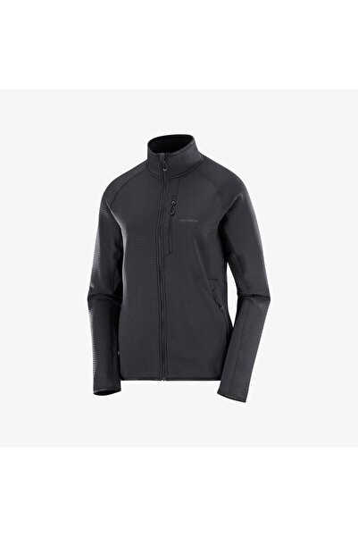 Salomon ESSENTIAL LIGHTWARM Kadın Tam Fermuar Polar Deep Black LC2445900