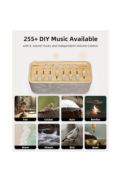 EZVALO Sound Machine Bluetooth Speaker with 255+ Mixing Options | Night Light | Sleep Timer