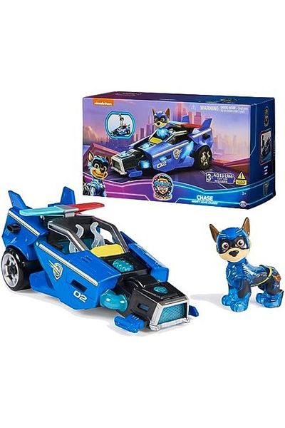 PAW PATROL : The Mighty Movie, Toy Car with Chase Mighty Pups Action Figure, Lights and Sounds, Kids