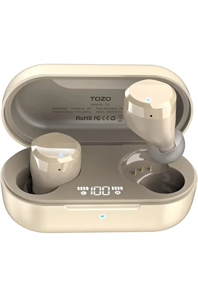 TOZO T12 Wireless Earbuds Bluetooth Headphones Premium Fidelity Sound Quality Wireless Charging Case