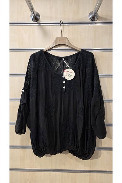 Park Moda Silk Blouse 3 Buttons Ruched