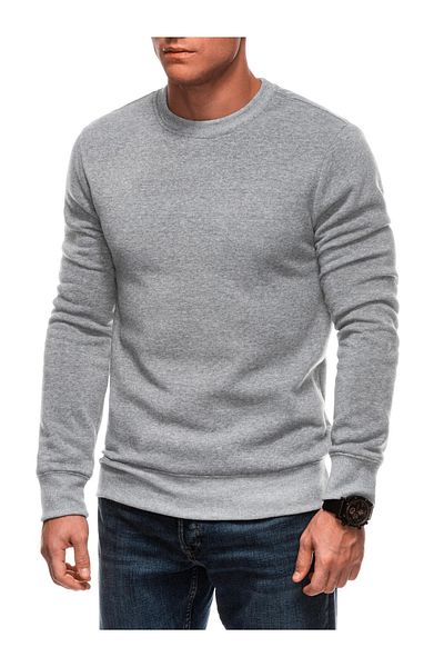 Edoti Men's round neck sweatshirt BASIC EM-SSBN-0100 Gray melange