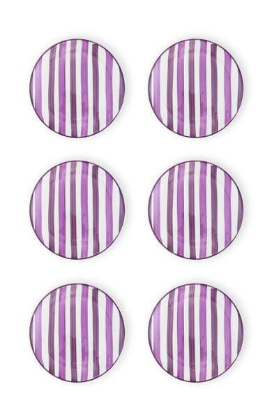 The Mia Joy Cake Plate Set of 6 Purple 19 cm