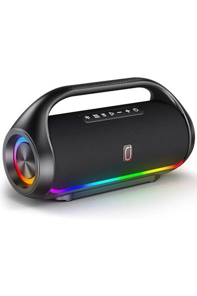 JYX Portable Bluetooth Outdoor Speaker Wireless, IPX5 Waterproof, Disco Light, Powerful Bass Stereo
