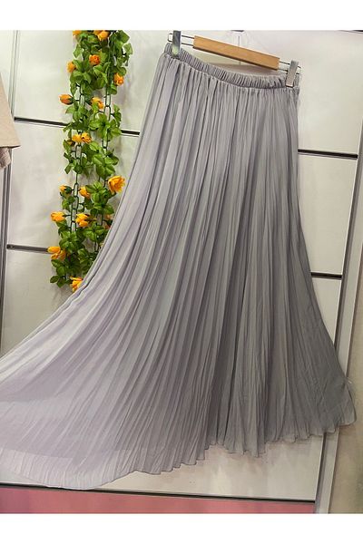 edu collection Chiffon Kiloş Bell Skirt with Lining