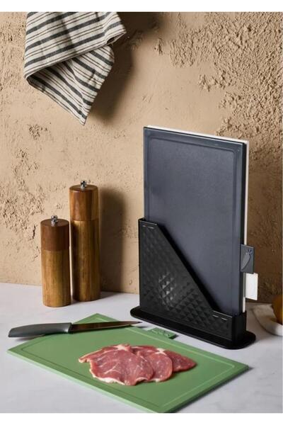 HomeTarz Forest 4 Piece Cutting Board Set with Stand