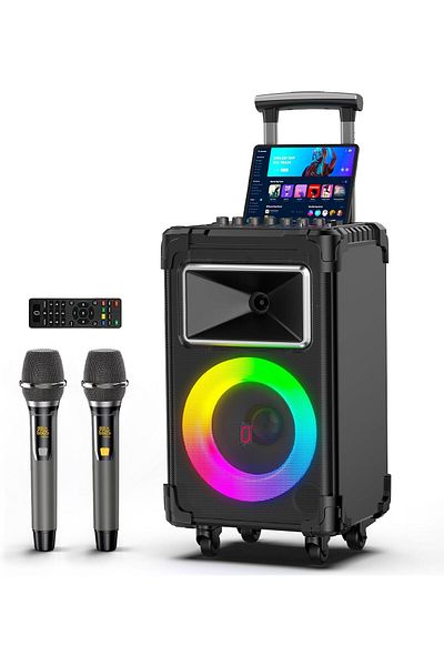 JYX Karaoke Machine, 10" Woofer Big Bluetooth Karaoke Speaker with 2 Wireless Mics