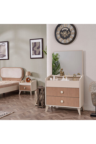 Home Box Kingslay 3-Drawer Dresser with Mirror