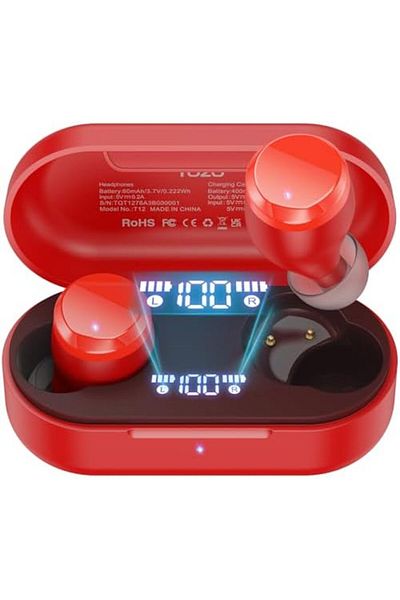 TOZO T12 Wireless Earbuds Bluetooth 5.3 Headphones Built-in ENC Noise Cancelling Mic, 55H Playtime L