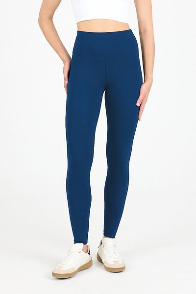 Malabadi Women's Navy Blue Combed Modal High Waist Sports Leggings 1905