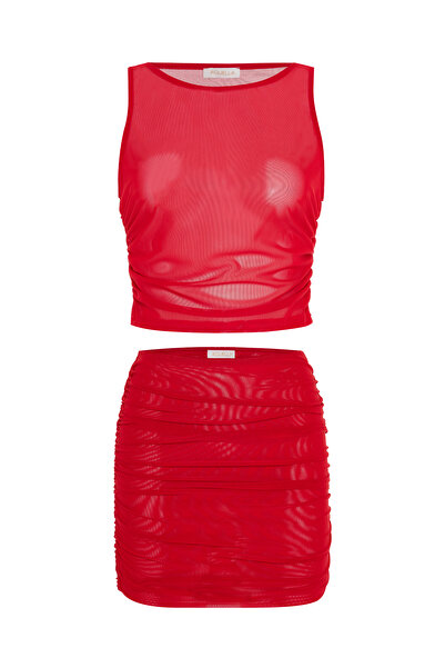 AQUELLA Multicolored Blouse-Skirt Double Set