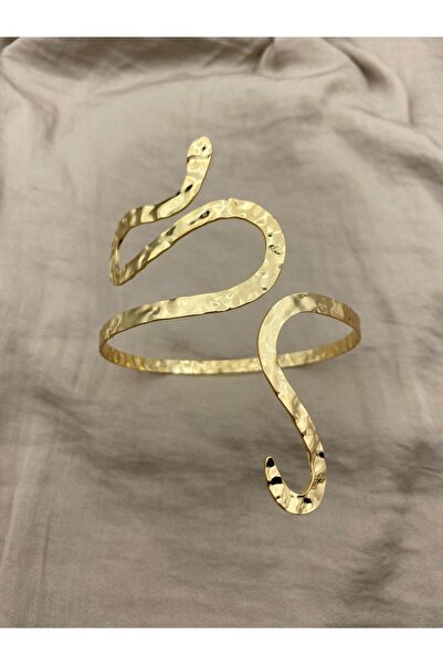 Hedef Bijuteri سوار بازو بذراع قابل للتعديل باللون الذهبي على شكل ثعبان، أكما...