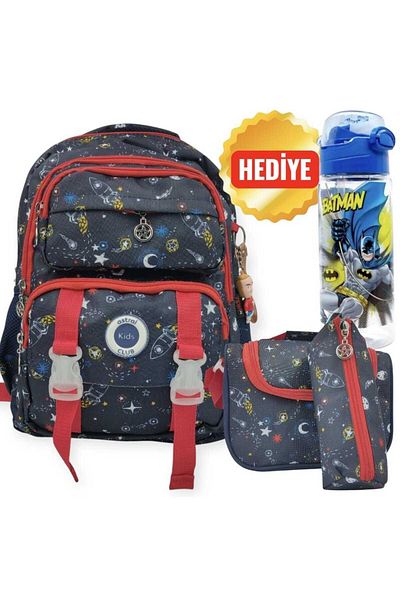 ASTRAL Kids School Bag, Lunch Box, Pen Holder - Keychain and Water Bottle & Flask Gift