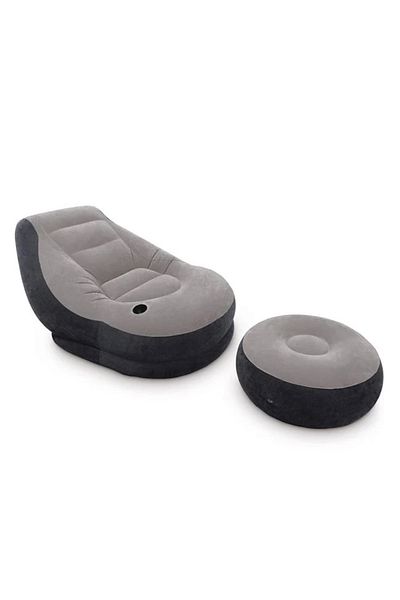 divendi-ro Set armchair with footrest, inflatable, size 99x130x76cm, gray