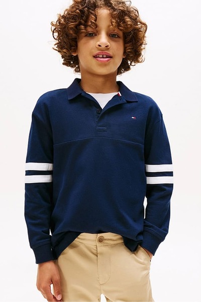 Tommy Hilfiger POLOTRIK S ŘAZENÉM GRAFICKÝM DLOUHÝM VZOREM