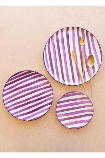 The Mia Joy Cake Plate Set of 6 Purple 19 cm