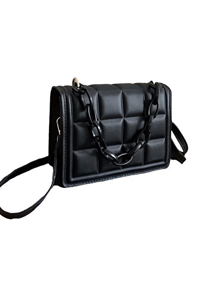 OEM Geantă de damă London din piele de înaltă calitate - 20 cm X 14 cm, neagră