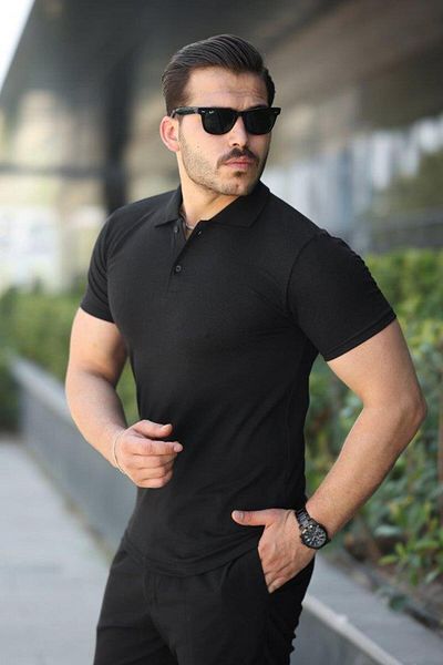 Aymood Men's Short Sleeve Collared T-Shirt