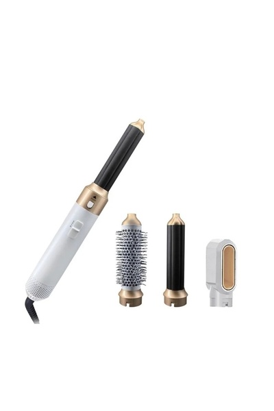 divendi-ro Set de coafat, 4 accesorii, 1000W, 28,5x6x29 cm, alb/auriu