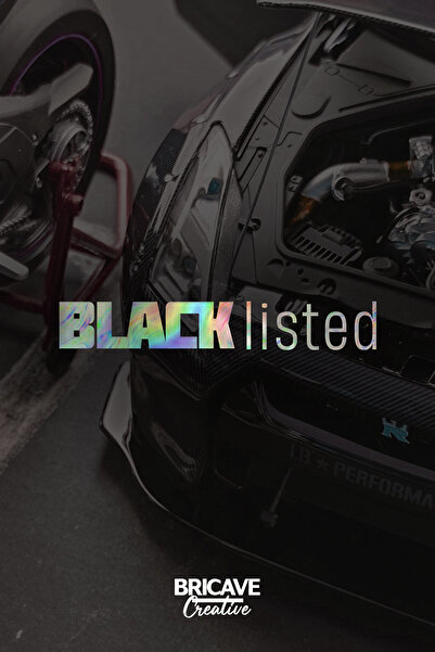 Bricave BLACKlisted (Kara Liste) JDM Araba-Motosiklet Cam Etiket Sticker 20x3cm