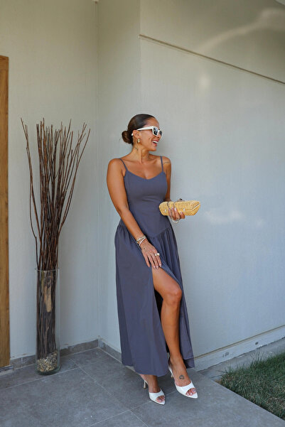 Purple by Banu Askılı Midi Boy Elbise