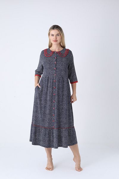 ROMEO LİFE Women's Cotton Modal Fabric Button Dress 7958