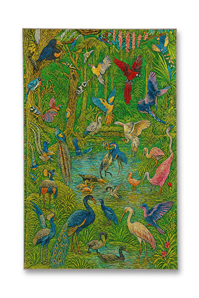 Rugs Modern Halı Mosso Nature and Animal Themed Pattern Woven Base Modern Dec...