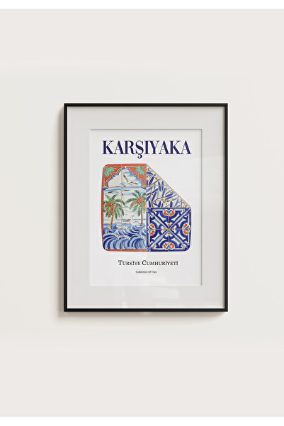 POSTER İZMİR KARŞIYAKA Çini Görünümlü Çerçevesiz