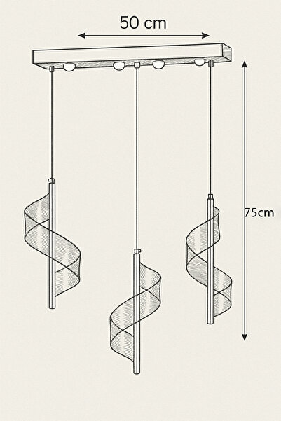 İstanbul Avize Mira 3'lü Gold 3 Renk Led Yemek Masası Modern Ledli Avize