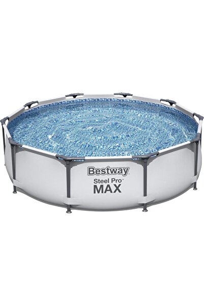 BESTWAY 56406 Steel Pro MAX Above Ground Swimming Pool, 10' x 30", White (Poo...