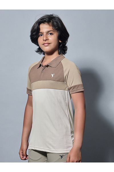 Technosport By Styli Boys Color Block Slim Fit Polo Sports T-Shirt
