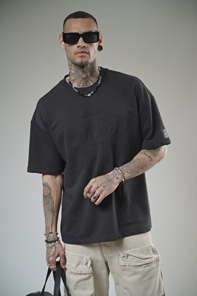 Butik Tricou pentru bărbați Trend Biz Yourself cu imprimeu în relief Basic Oversize