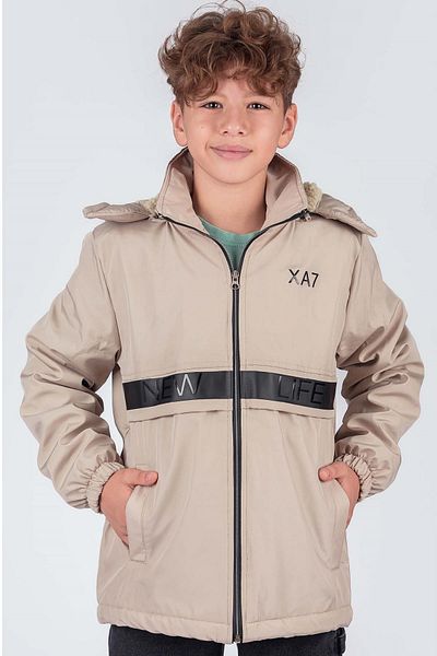 Pina Kids Boy's Removable Hood New Life Printed Winter Coat Km7361