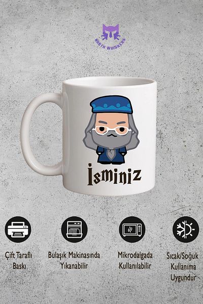 North Whiskers Albus Dumbledore Double Sided Printed Mug - Harry Potter